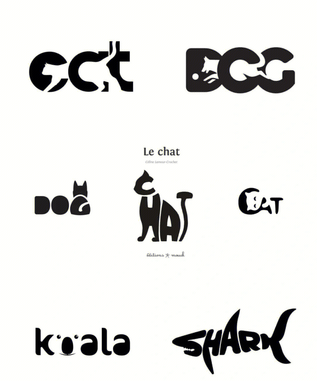 正负形创意动物logo设计,结合名称嵌入动物镂空图案形成极具特色的