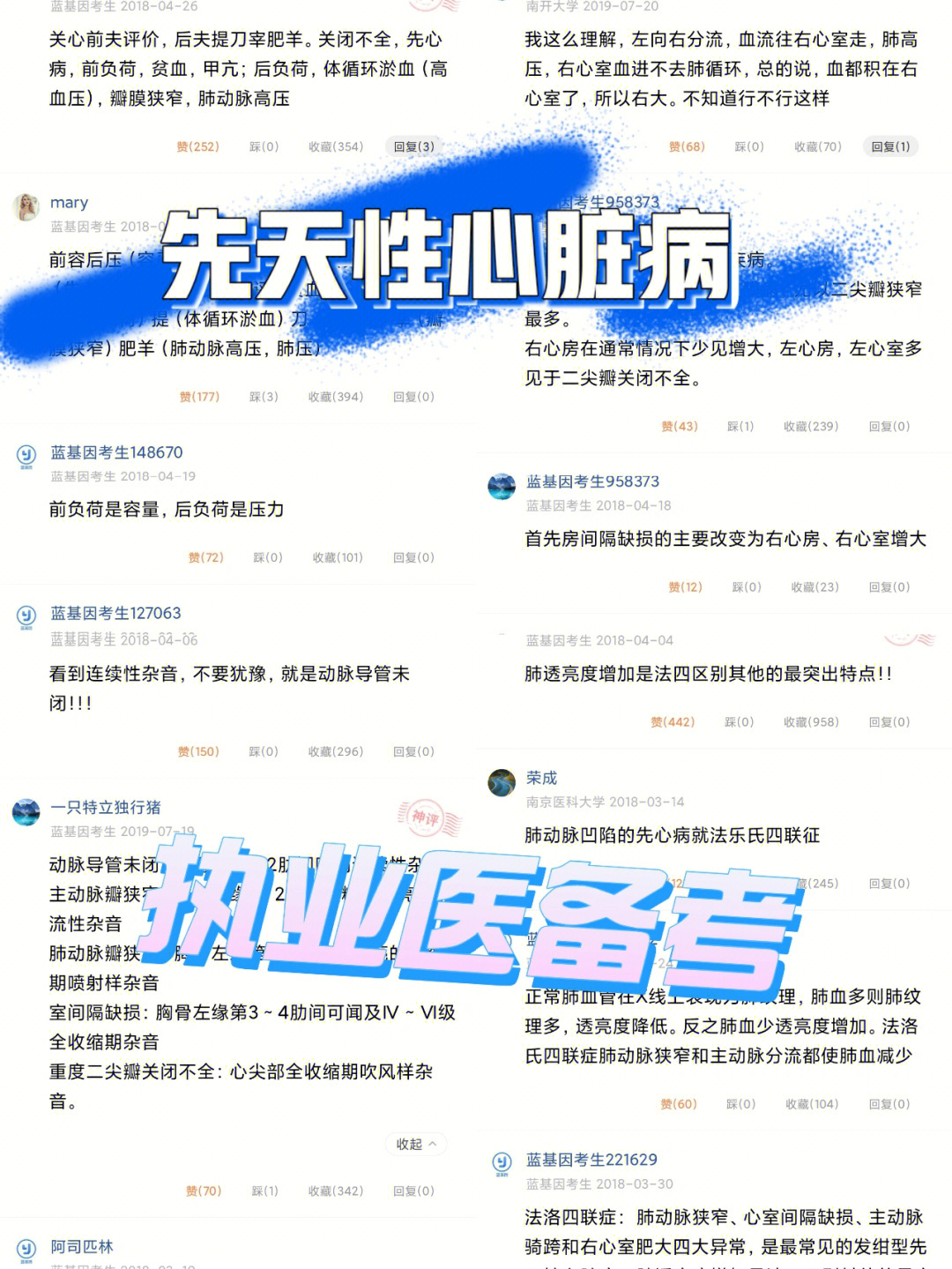 先天性心脏病口诀执业医备考