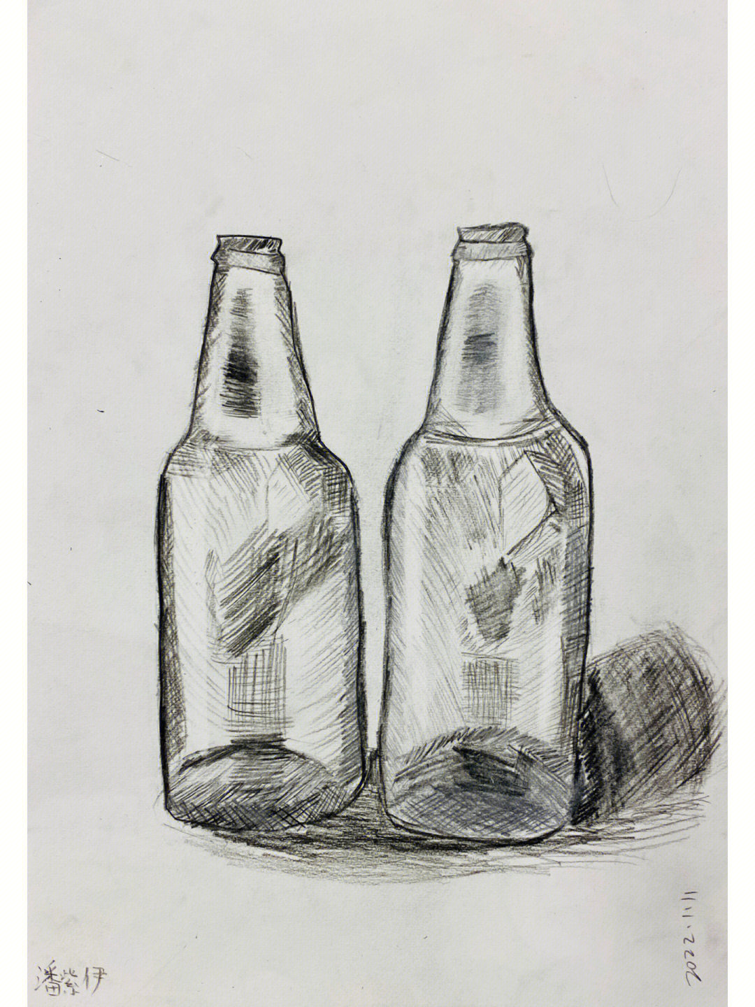 素描啤酒瓶的画法步骤图片