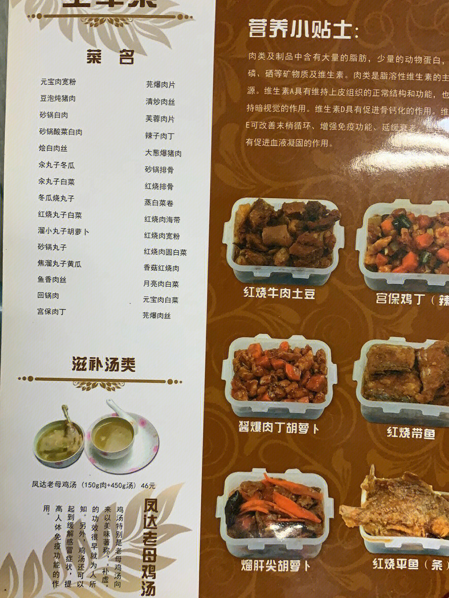 中医院营养菜单