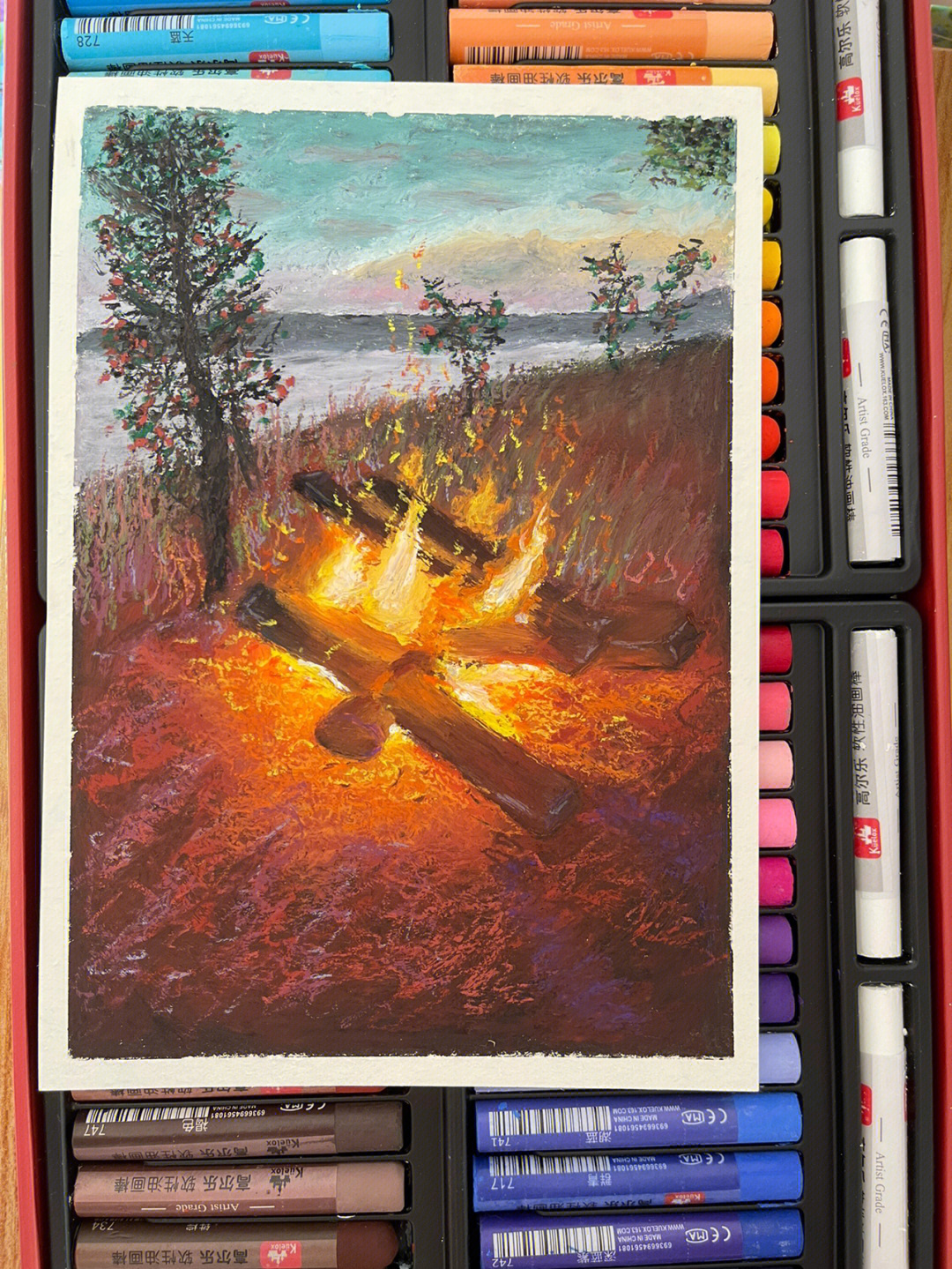 油画火焰的画法图片