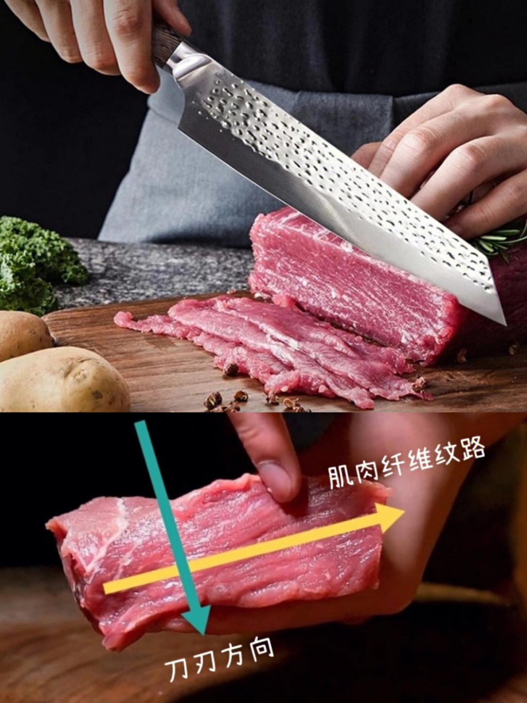 牛肉片怎么切纹路图解图片