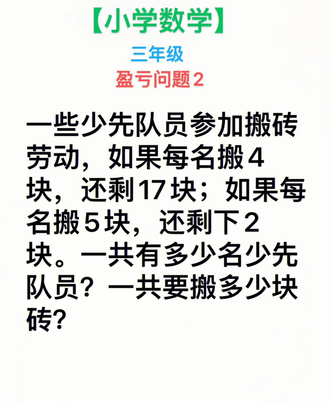 盈亏问题公式数学图片