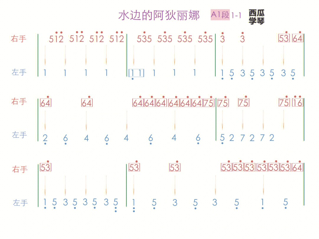 水边的阿狄丽娜钢琴简谱