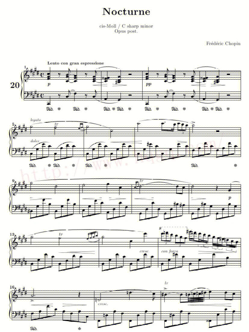 肖邦夜曲op9no3钢琴谱图片