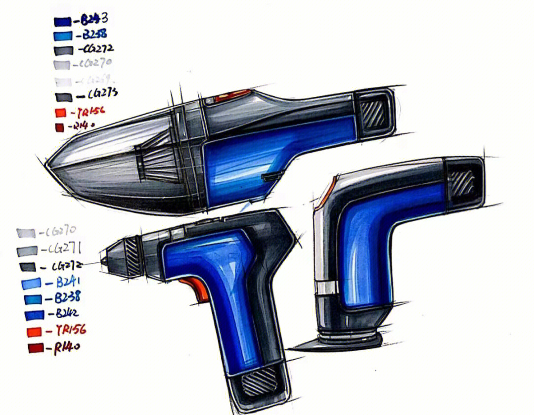 工业设计手绘三视图图片