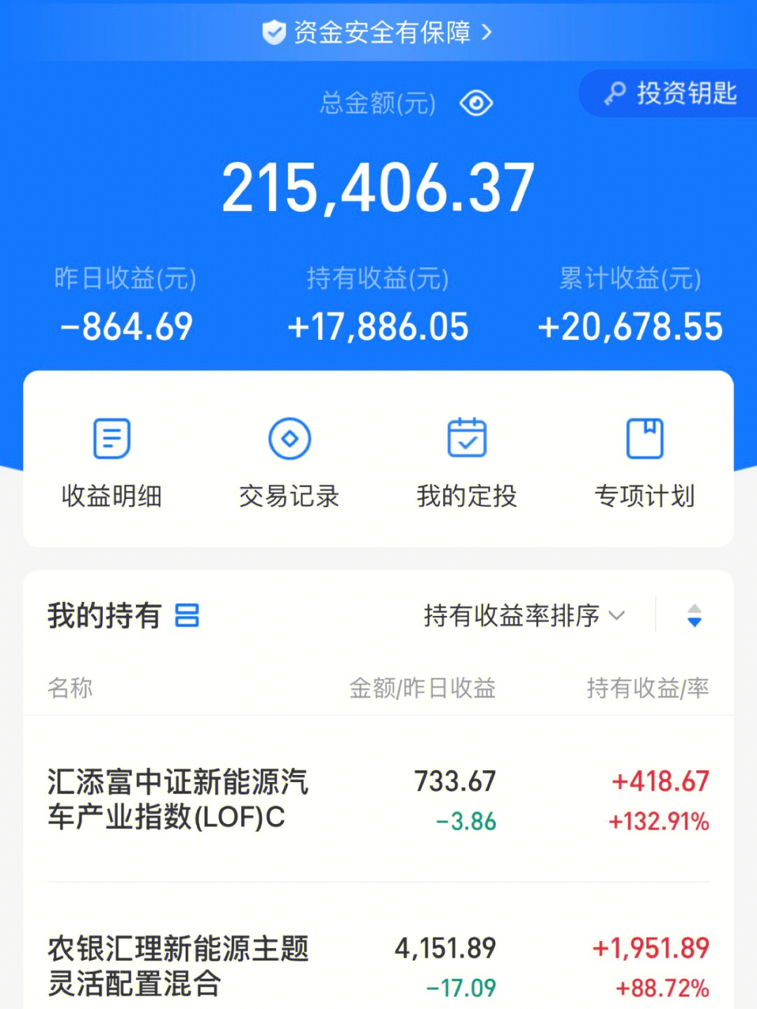 支付宝基金截图多万图片