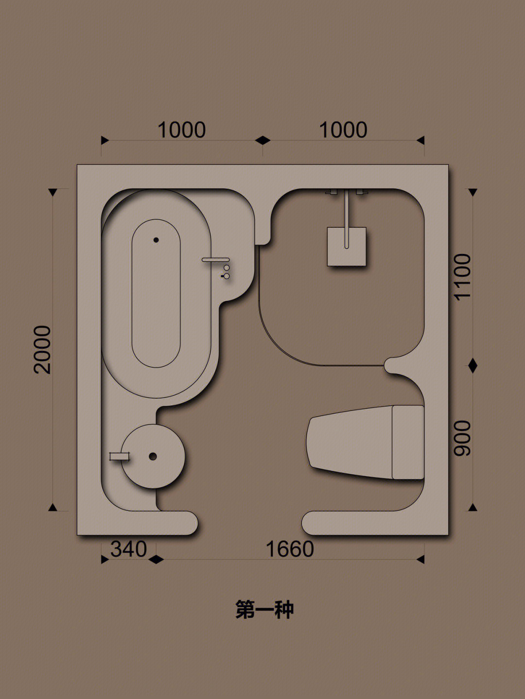 方形卫生间的布局可以根据需求组合