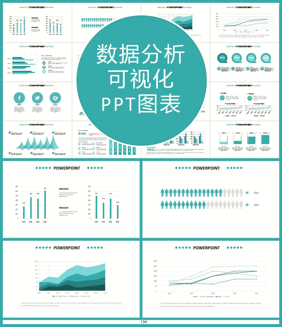 134数据分析可视化图表ppt模板78