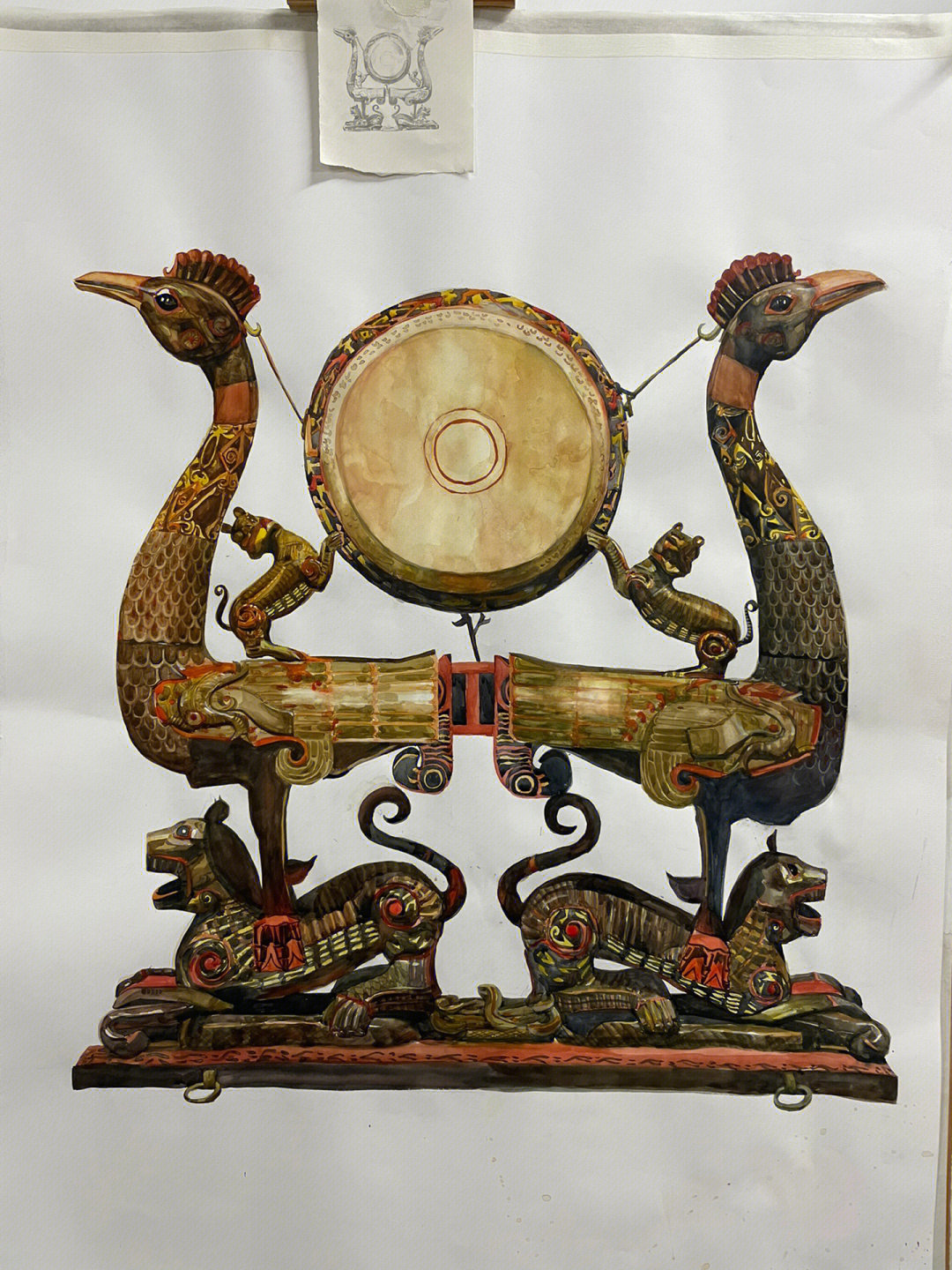 来自湖北博物馆的虎座鸟架鼓