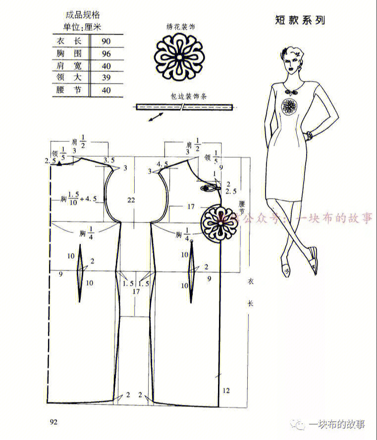 短袖旗袍裁剪图五