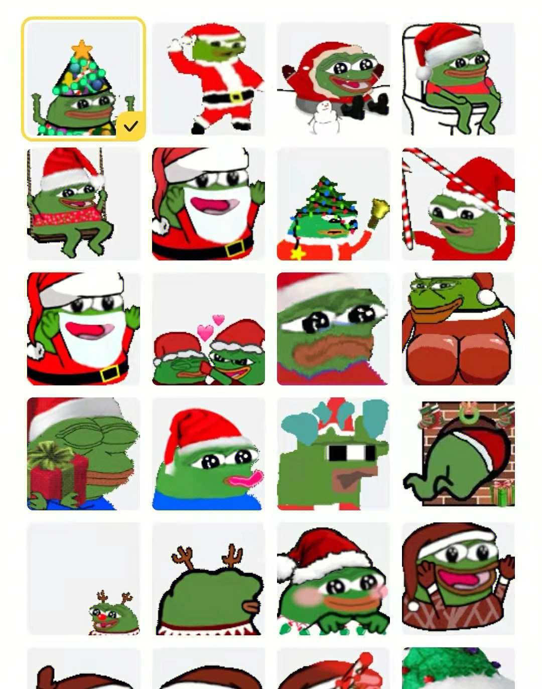 圣诞节限定版悲伤蛙表情包