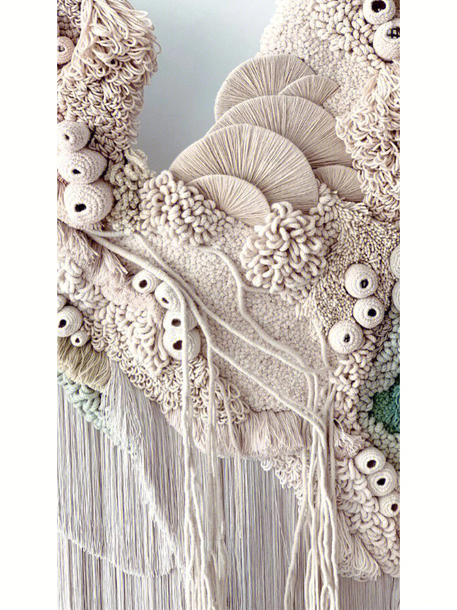纤维艺术挂毯3d艺术细节分享珊瑚礁编织