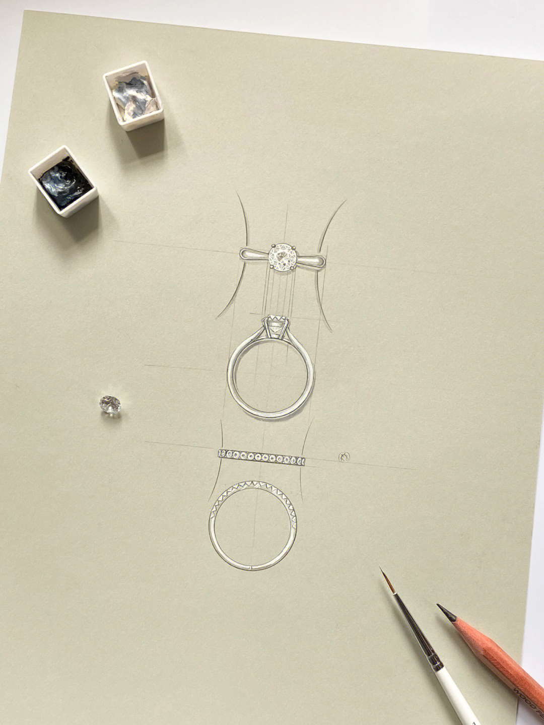 简单戒指手绘设计图图片