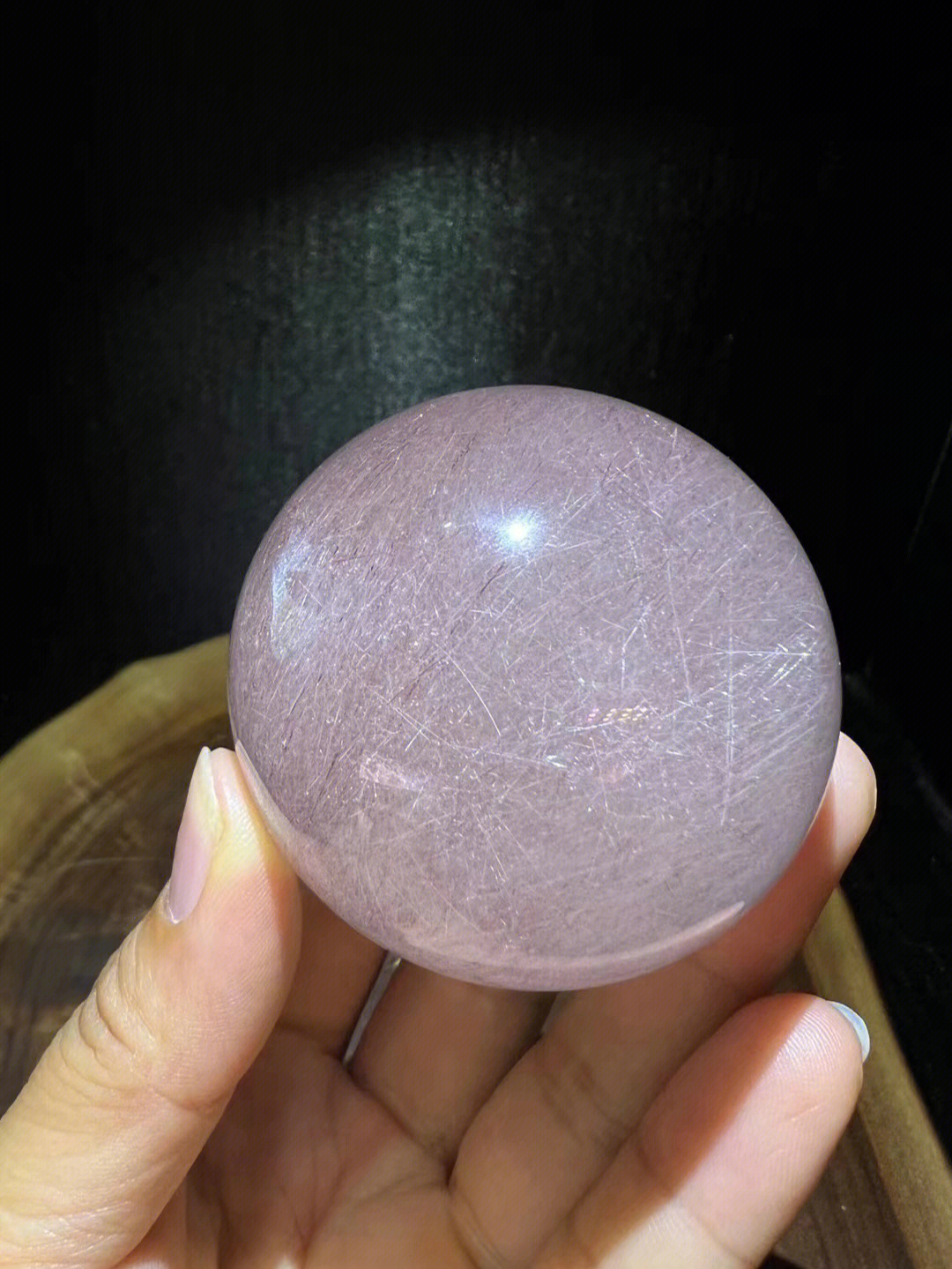紫粉兔毛水晶球