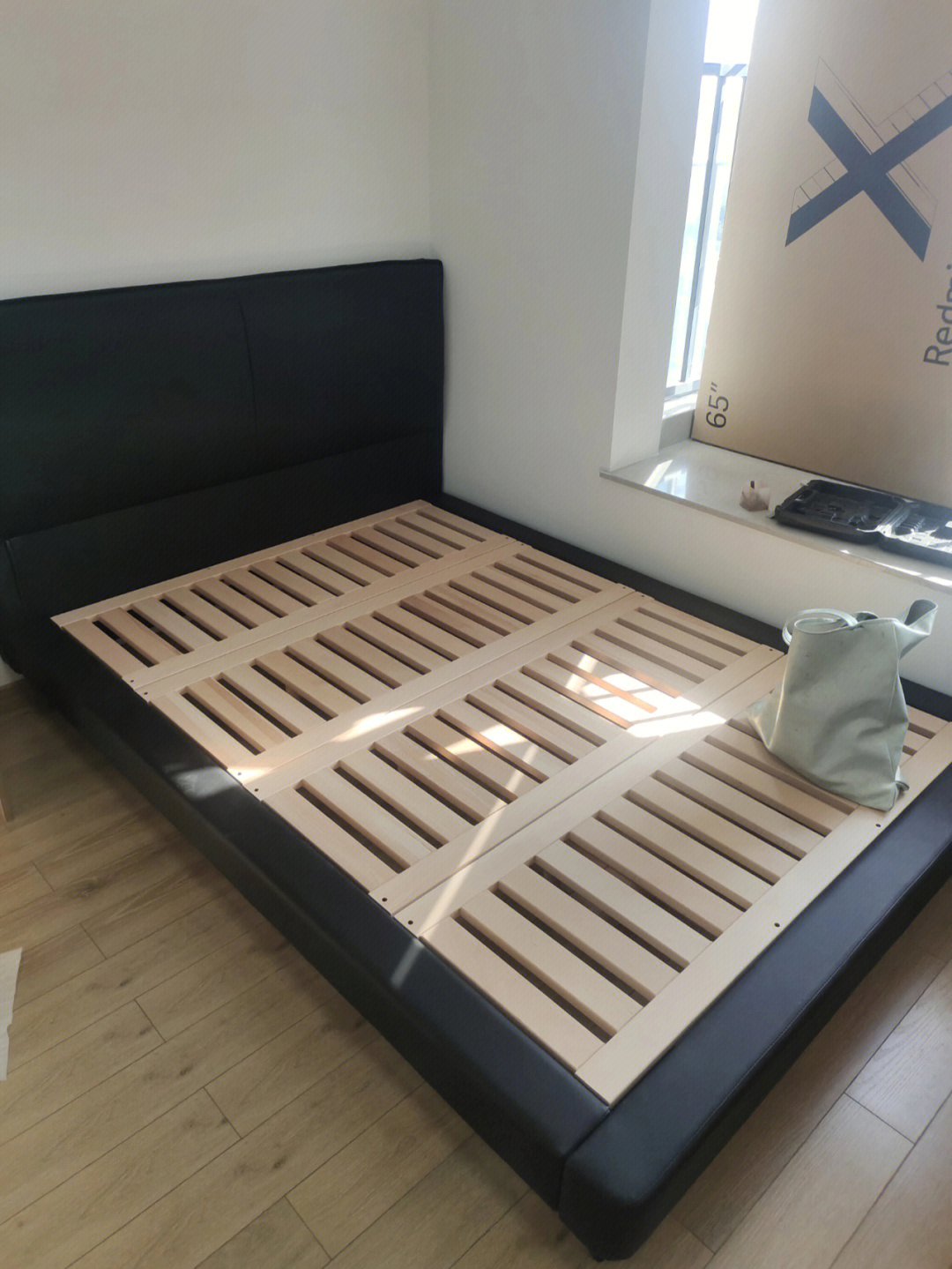 黑色15米榉木床板皮床效果不错半价70