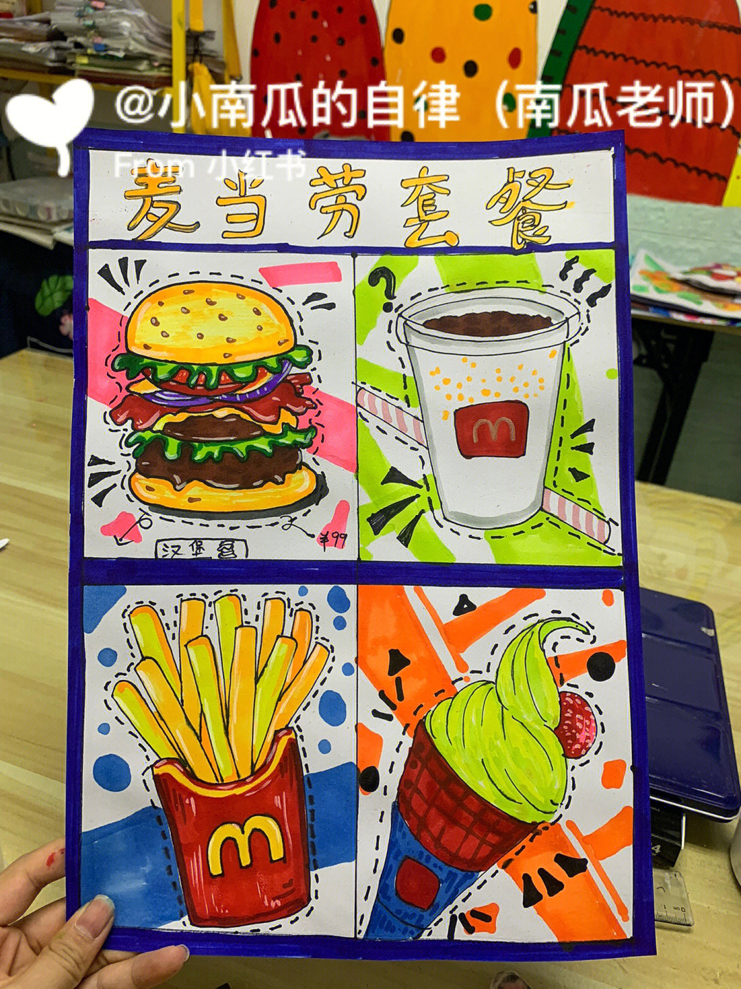 麦当劳主题的儿童画图片