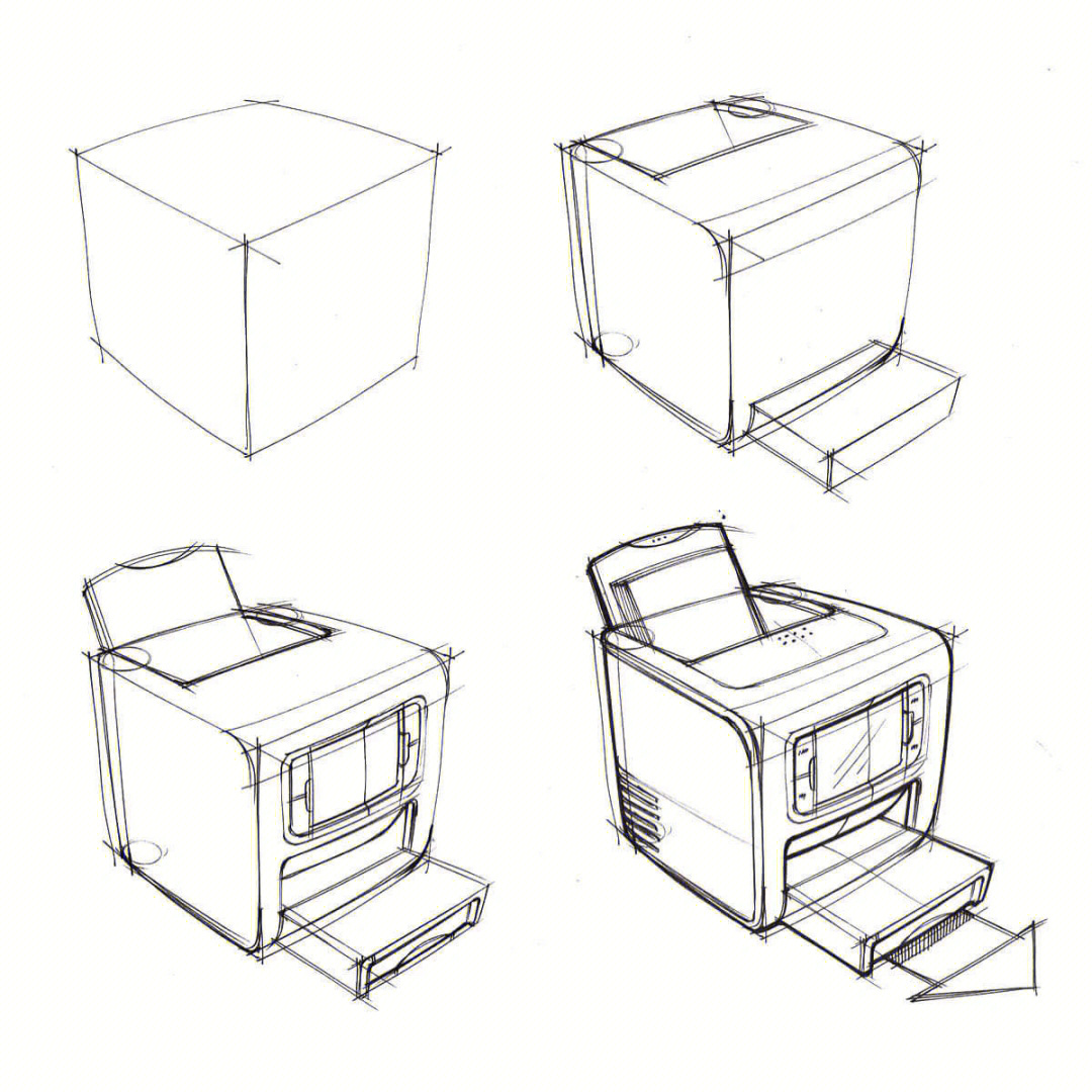 工业设计手绘素材零基础之直线特征形体