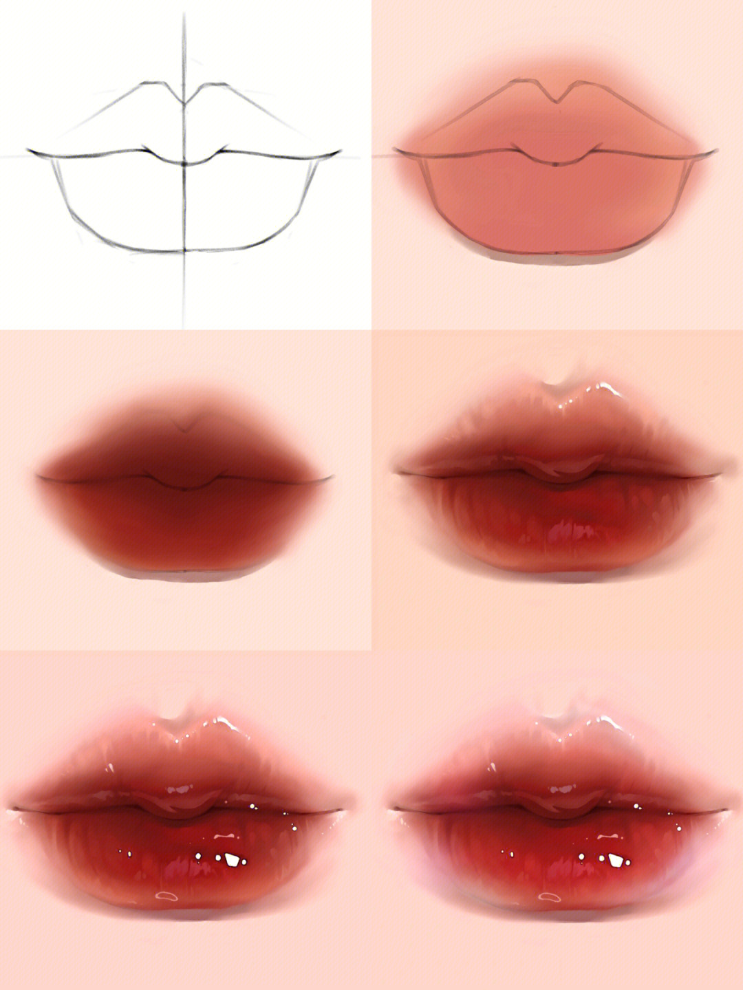 标准唇的画法图片
