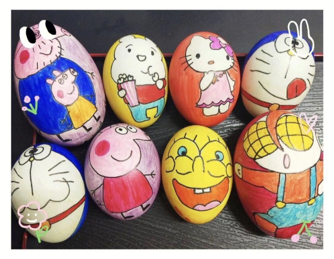 鸡蛋彩绘可爱图案儿童图片