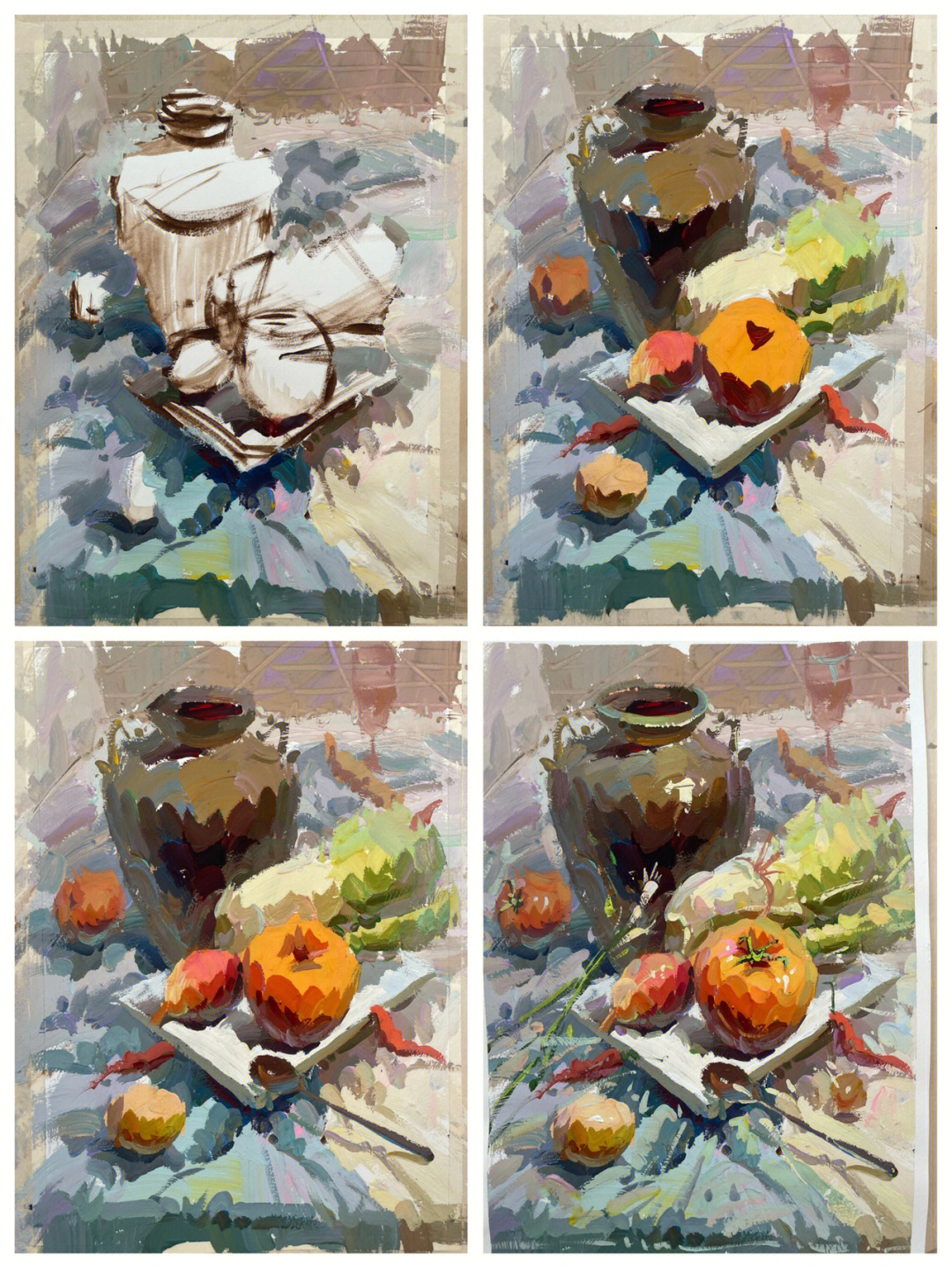 步骤图色彩照片写生罐子蔬菜类