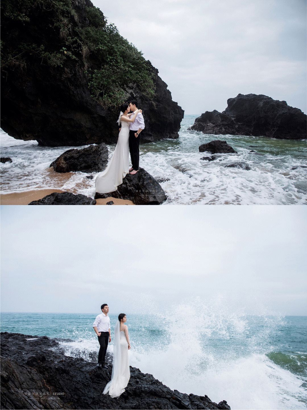 三亚婚纱照礁石图片