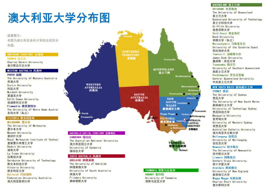 澳洲大学地理位置你最想去哪个城市读书