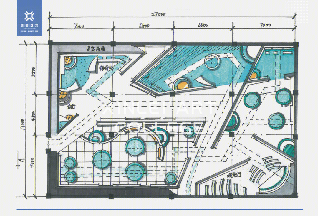 展厅设计图手绘平面图图片