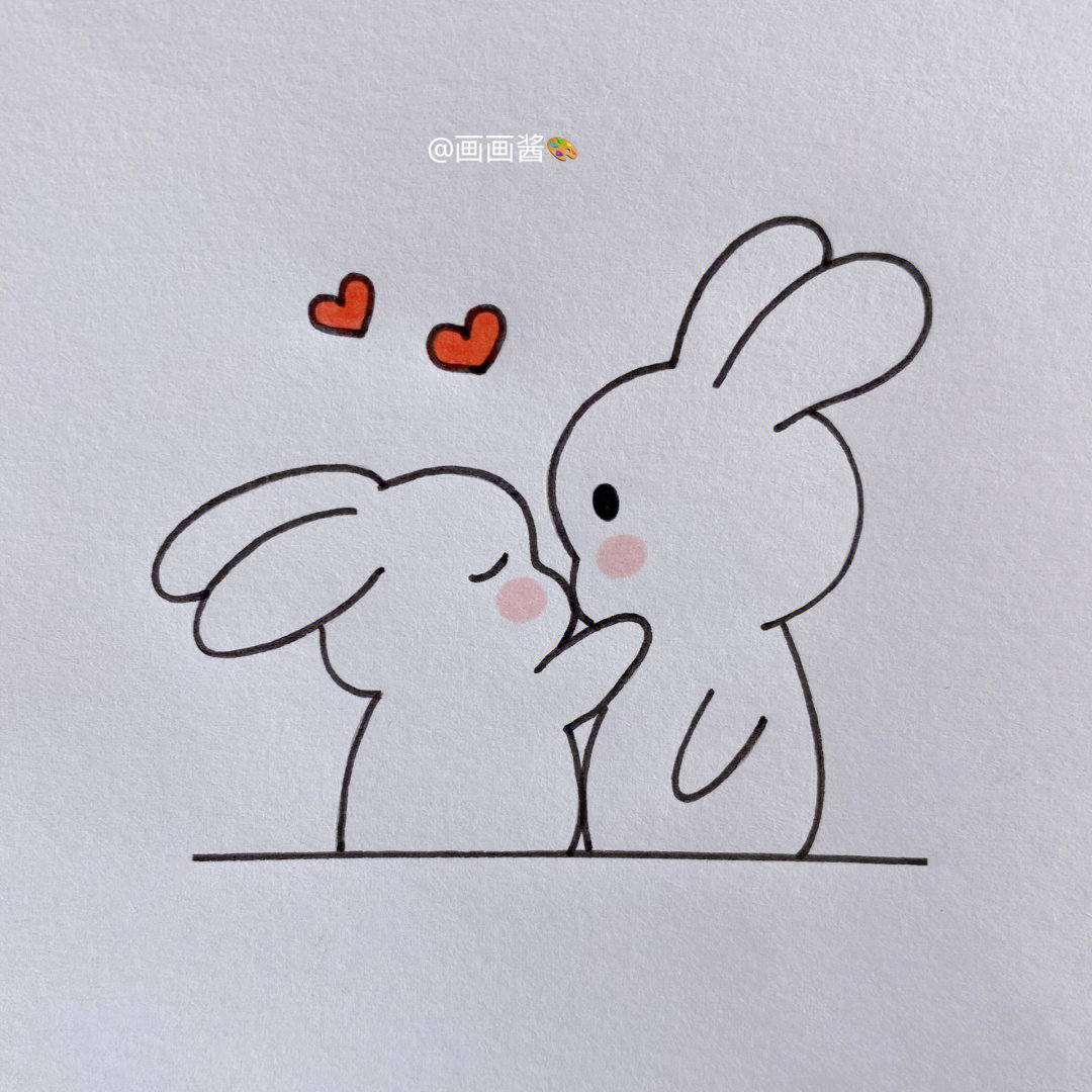 小兔子简笔画表情包图片