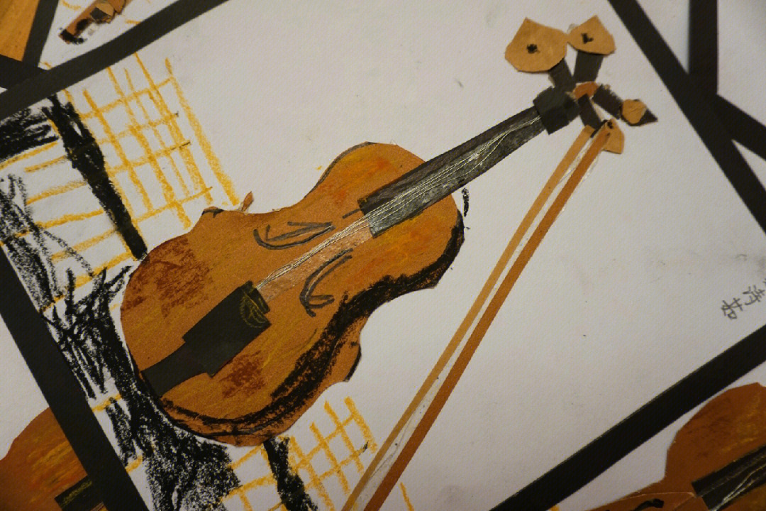 手工制作小提琴纸箱图片
