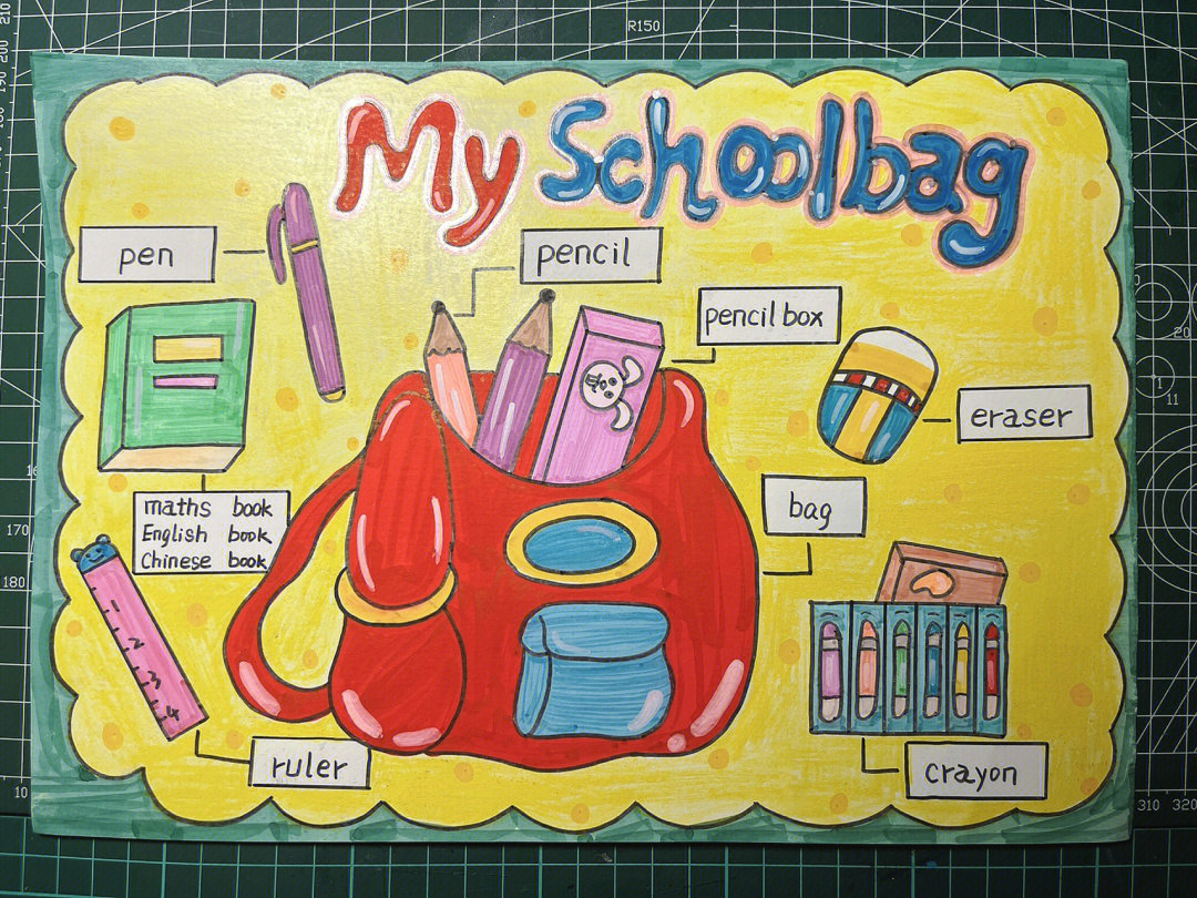 四年级上册英语第二单元myschoolbag小报