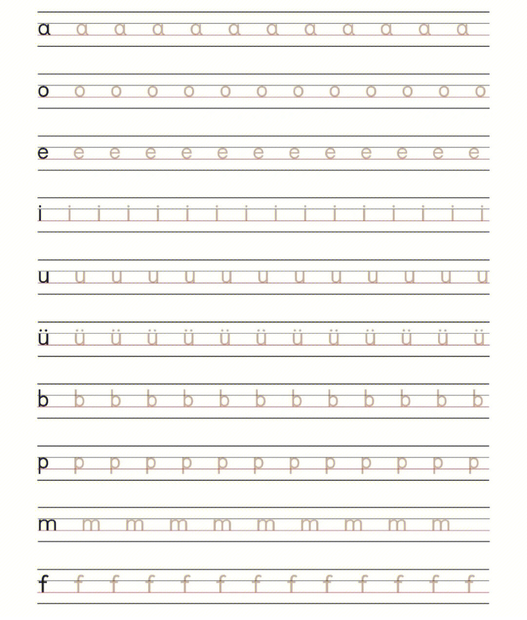 一年级αoe字母表图片