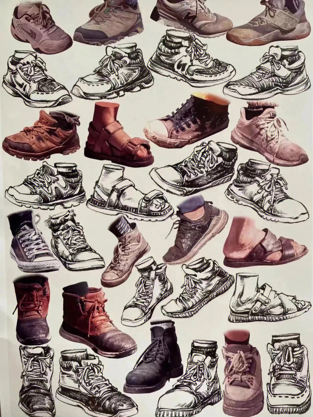 漫画人物鞋子画法图片