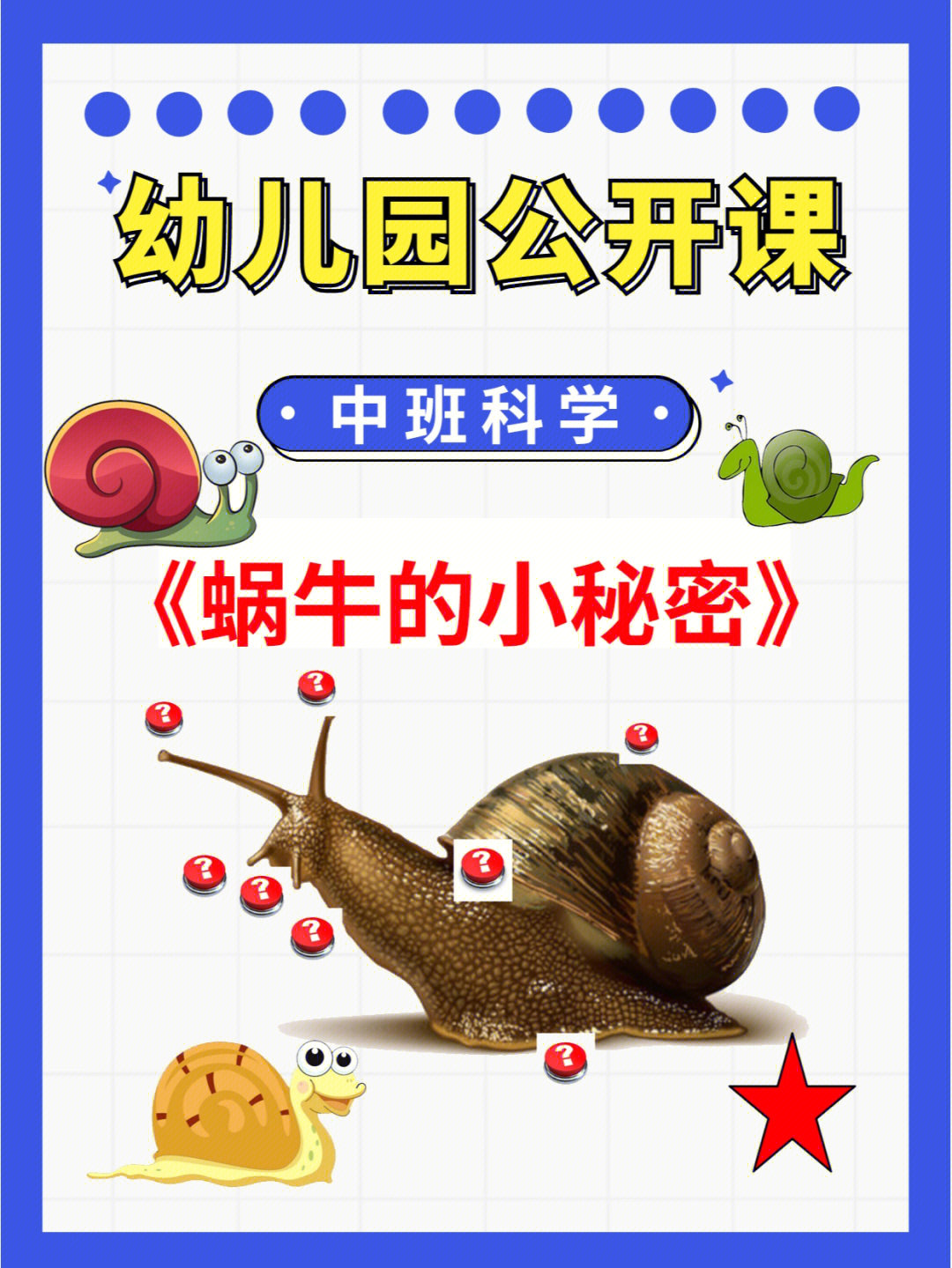 幼儿园公开课中班科学蜗牛的小秘密