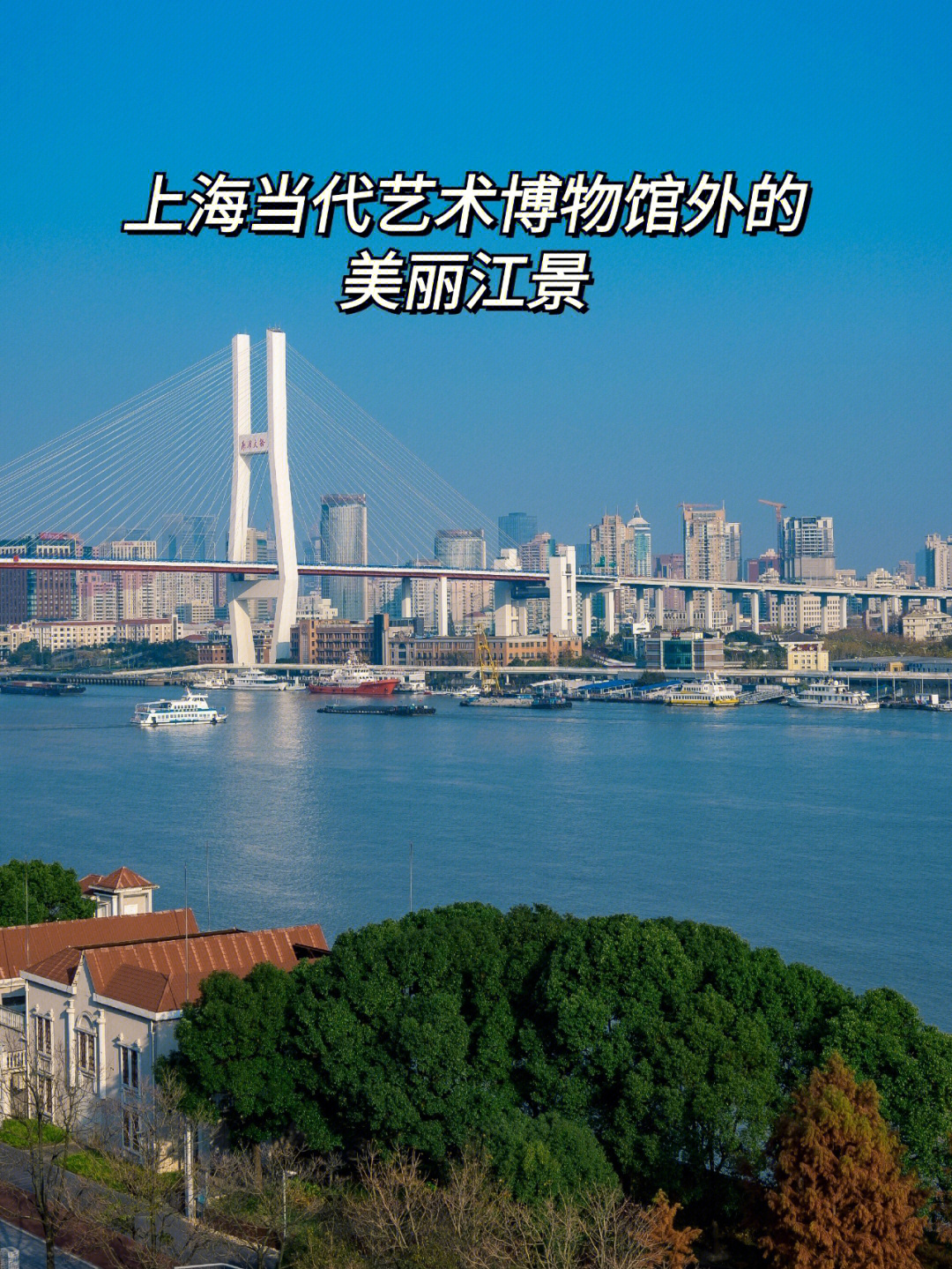 上海当代艺术博物馆天台看南浦大桥黄浦江