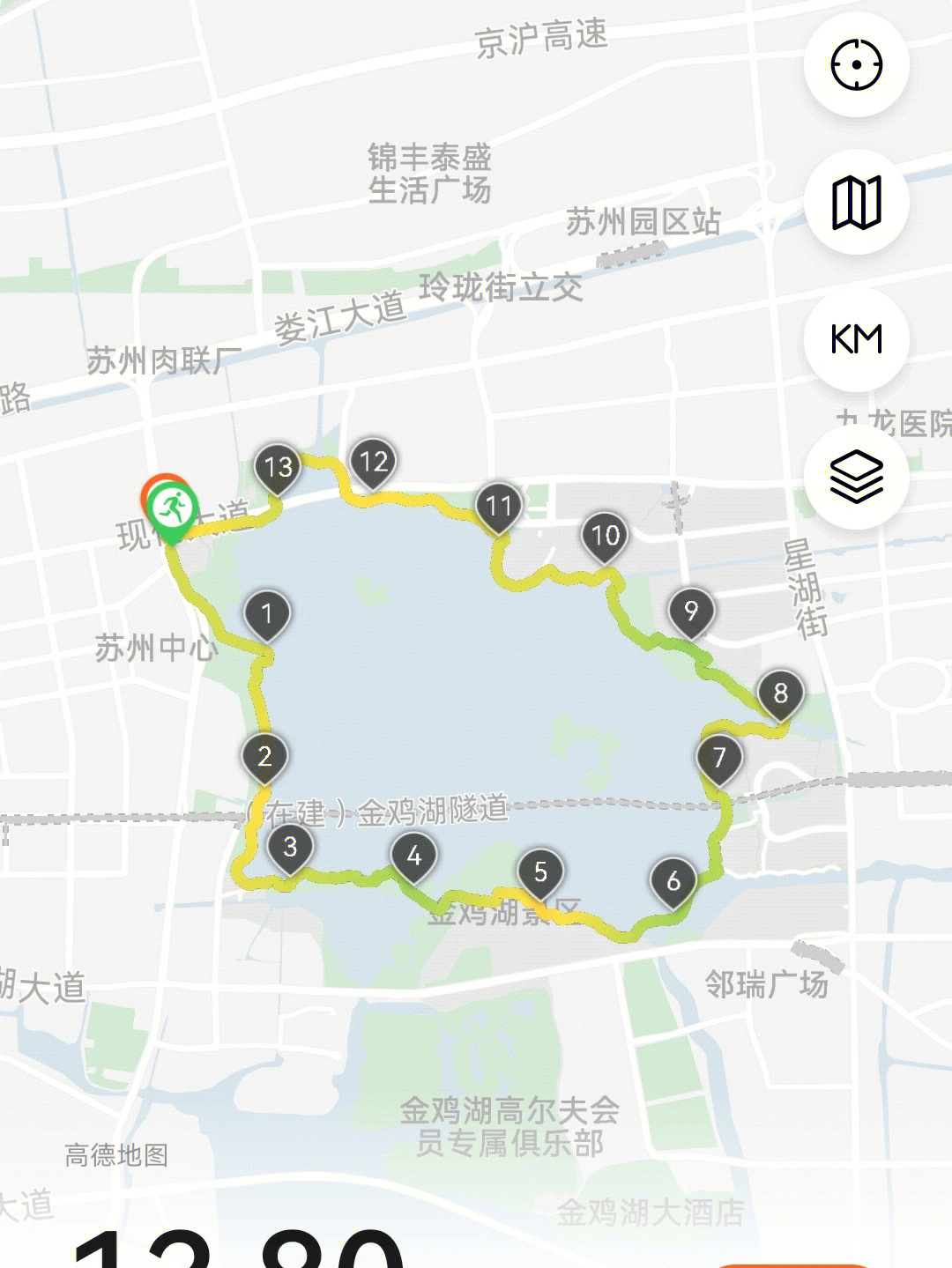 金鸡湖马拉松路线地图图片