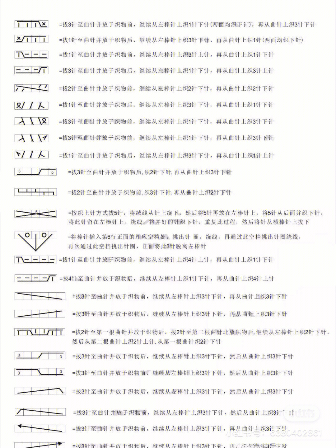 扭加针符号图片