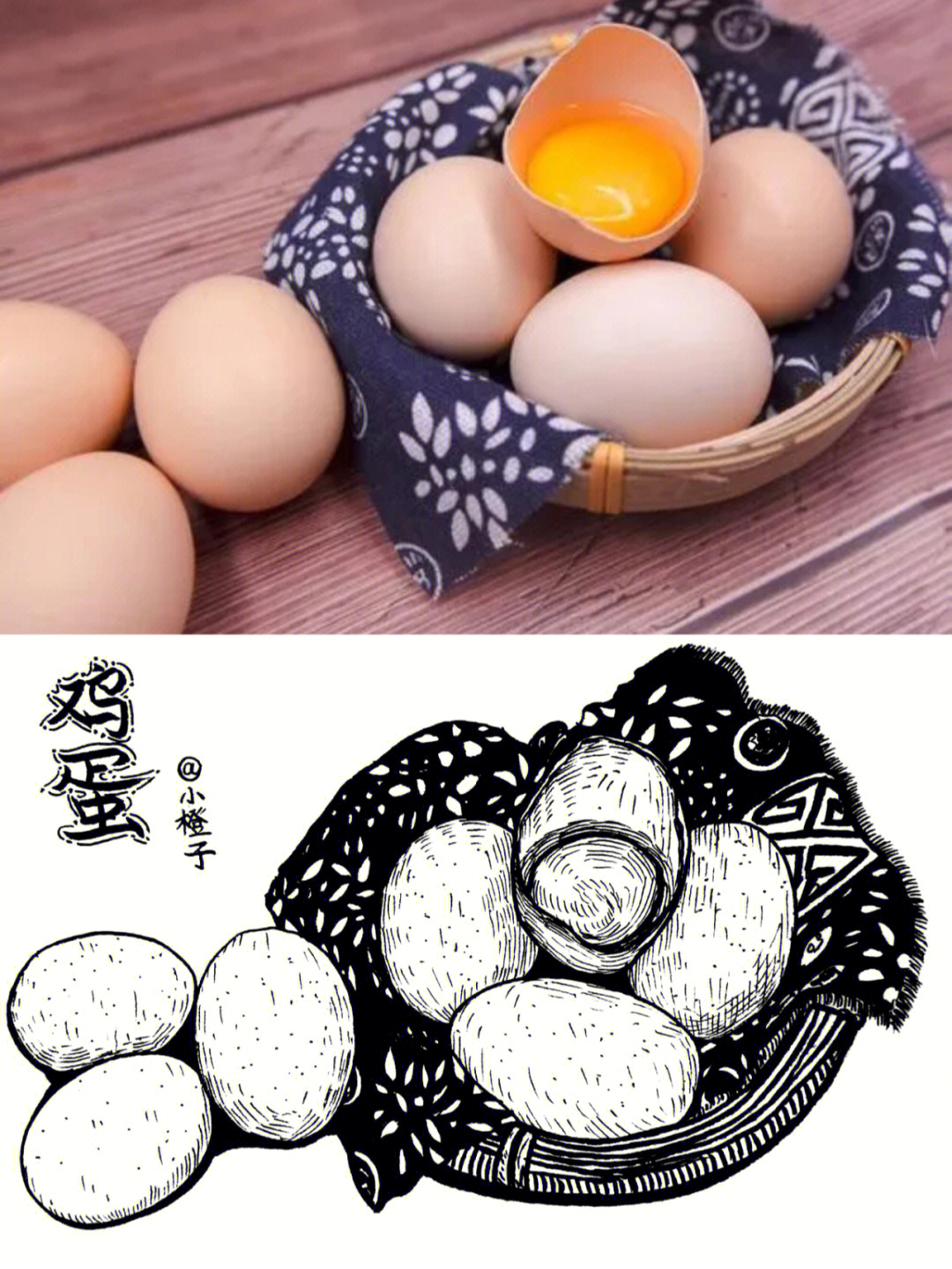 素描画鸡蛋的步骤图片图片
