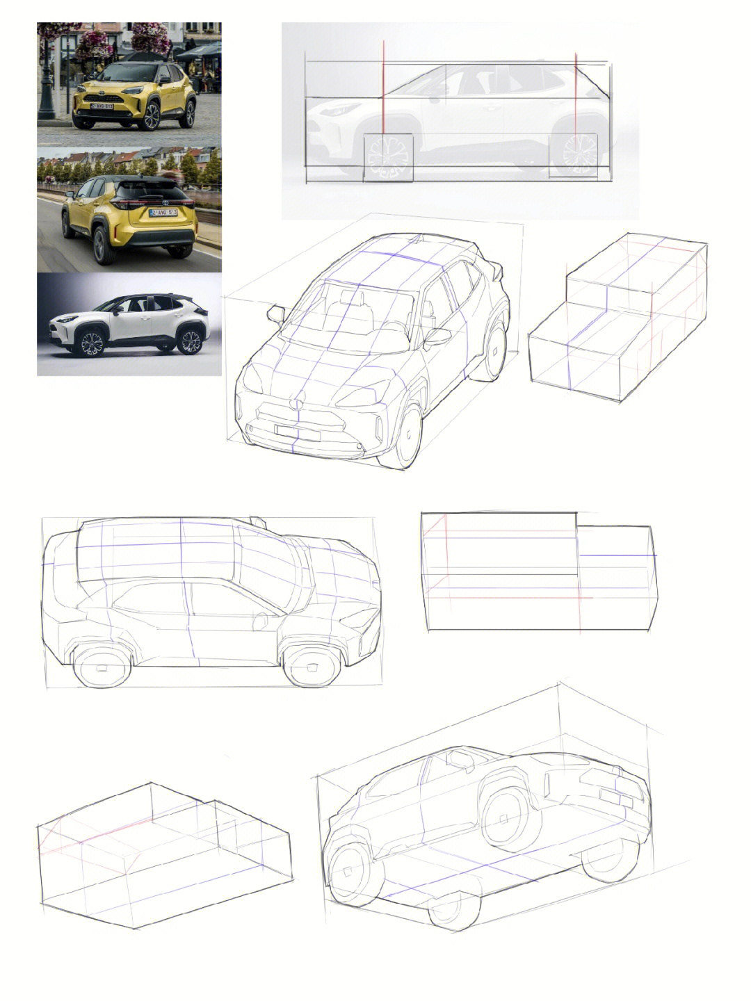 汽车素描结构图图片