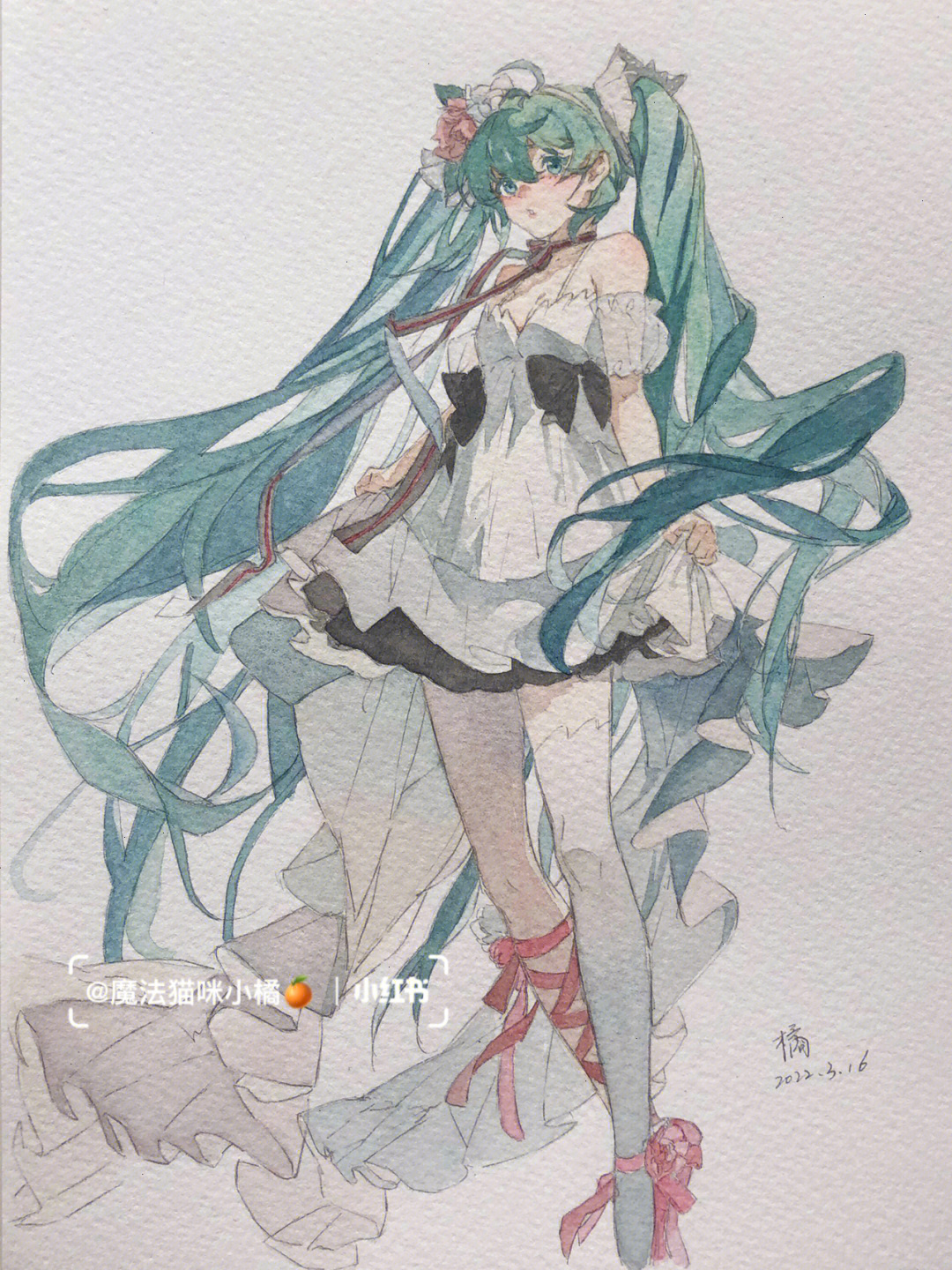 水彩临摹守护全世界最好的miku