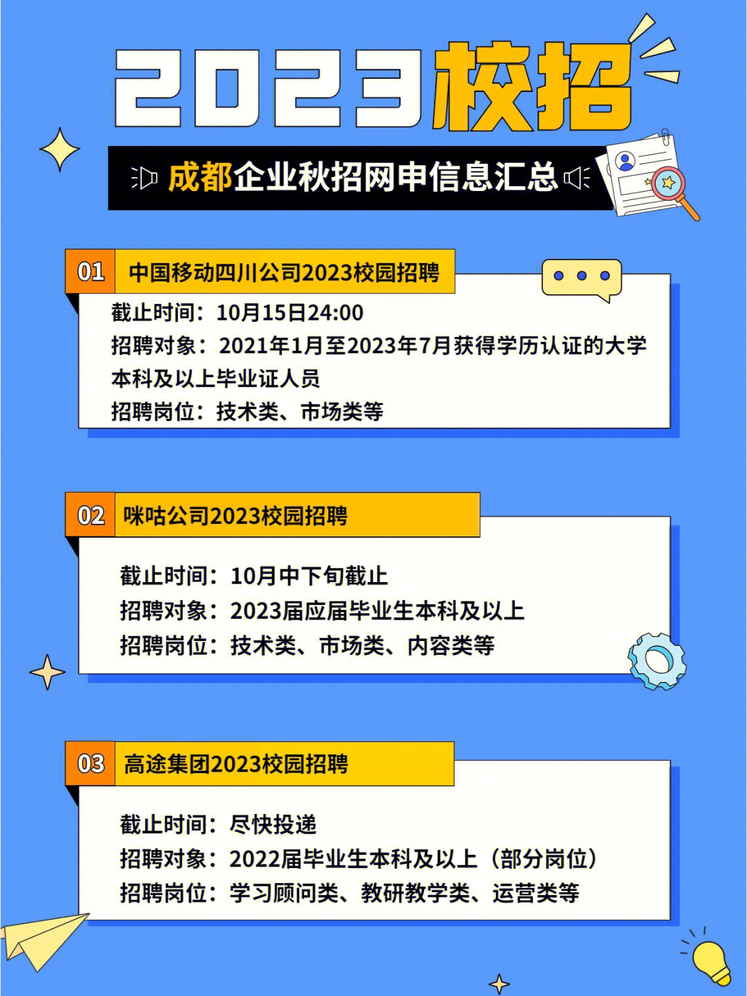 23校招速看60成都应届生一定抓住这次机会