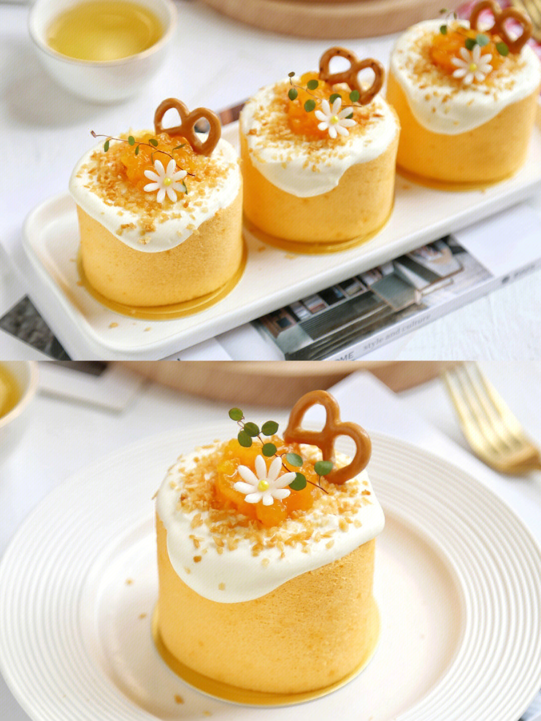 黄桃奶油蛋糕图片大全图片