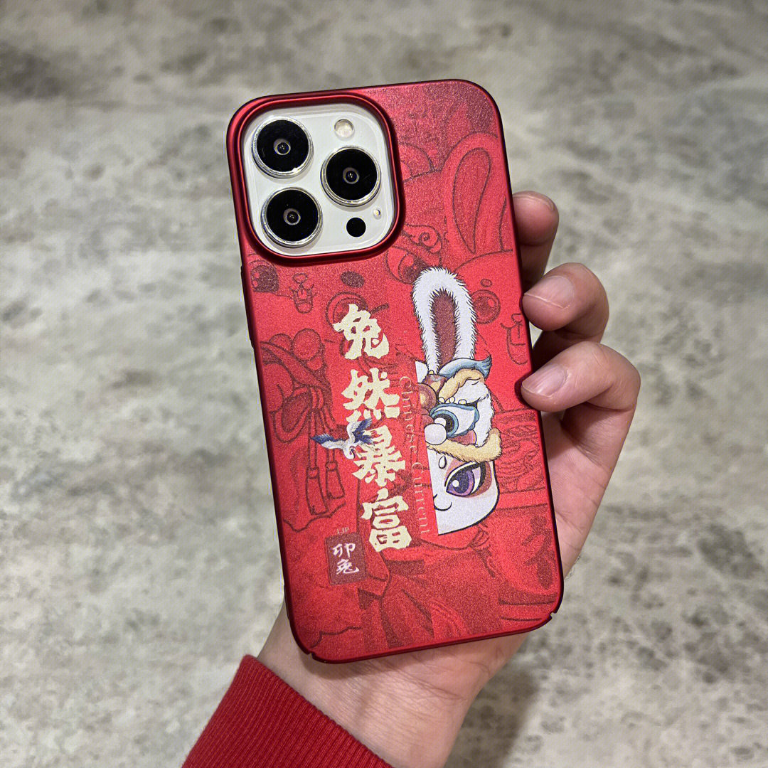 兔然暴富国潮风新年款苹果13手机壳