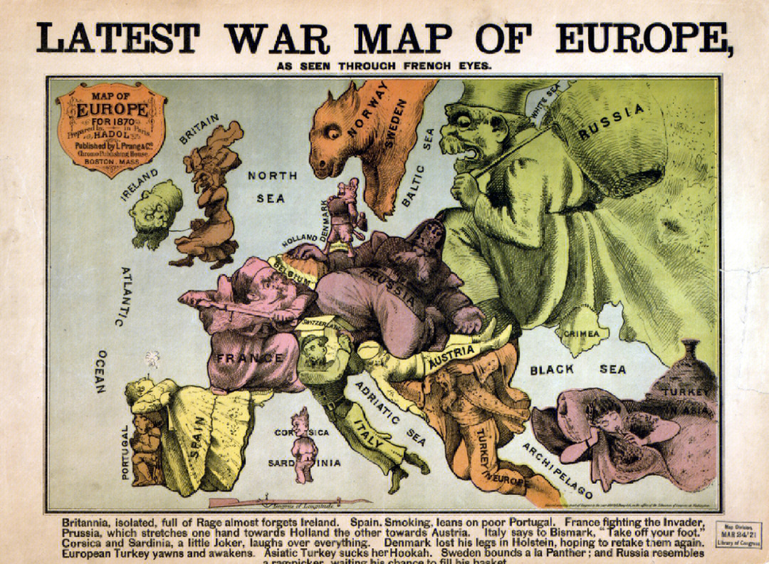 又找到一张欧洲时局图1870年