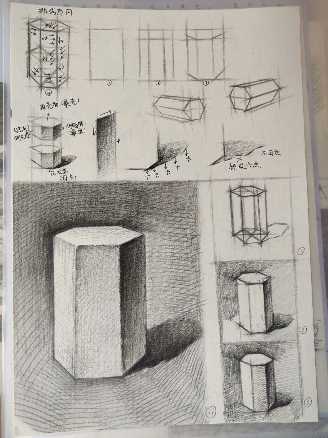 素描#画室#零基础素描#素描石膏几何体#素描几何体#自学