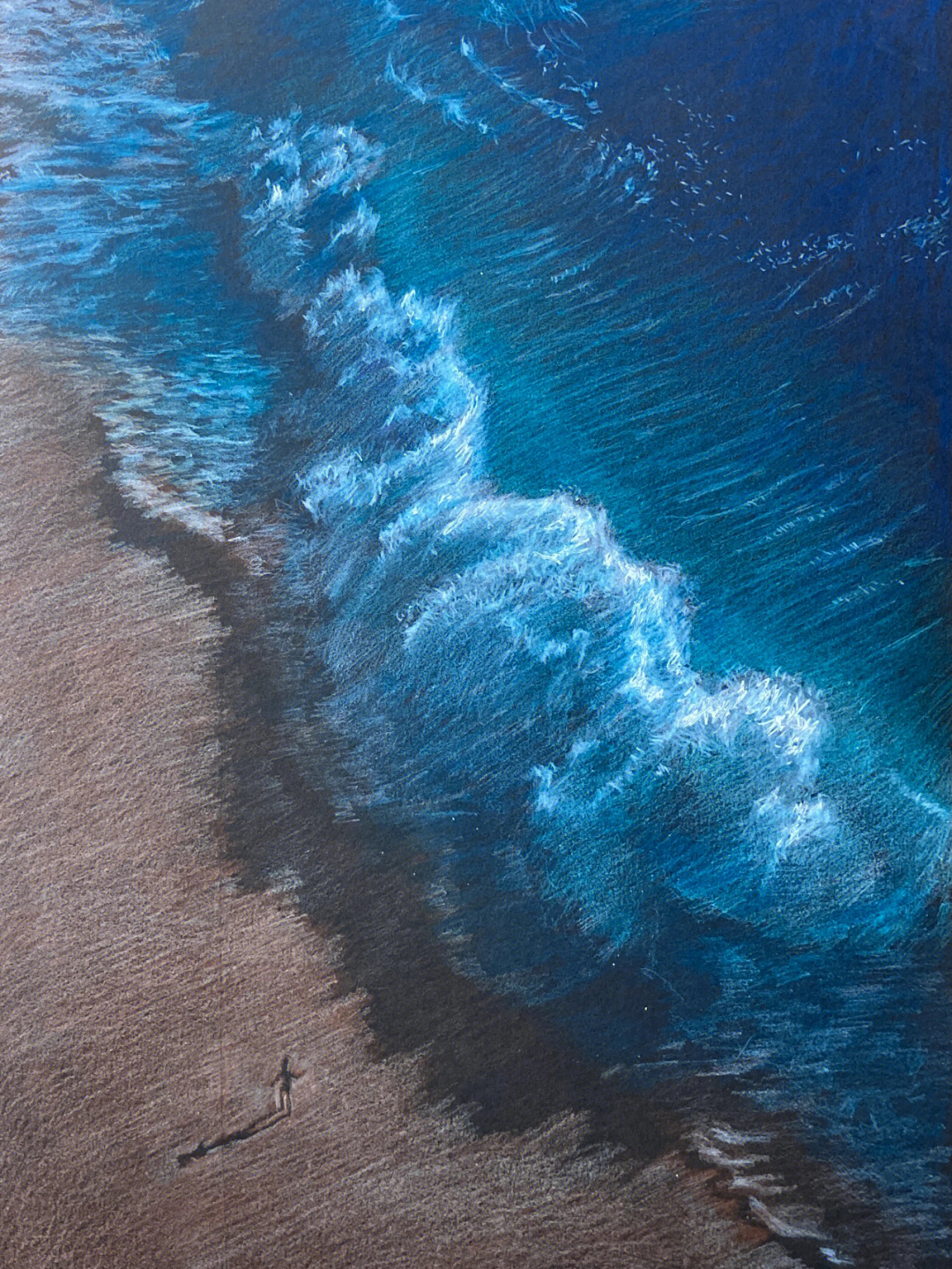 海浪怎么画彩铅图片