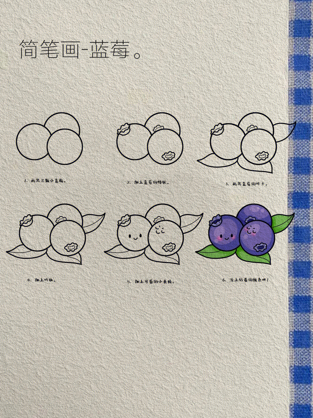 今日简笔画3蓝莓