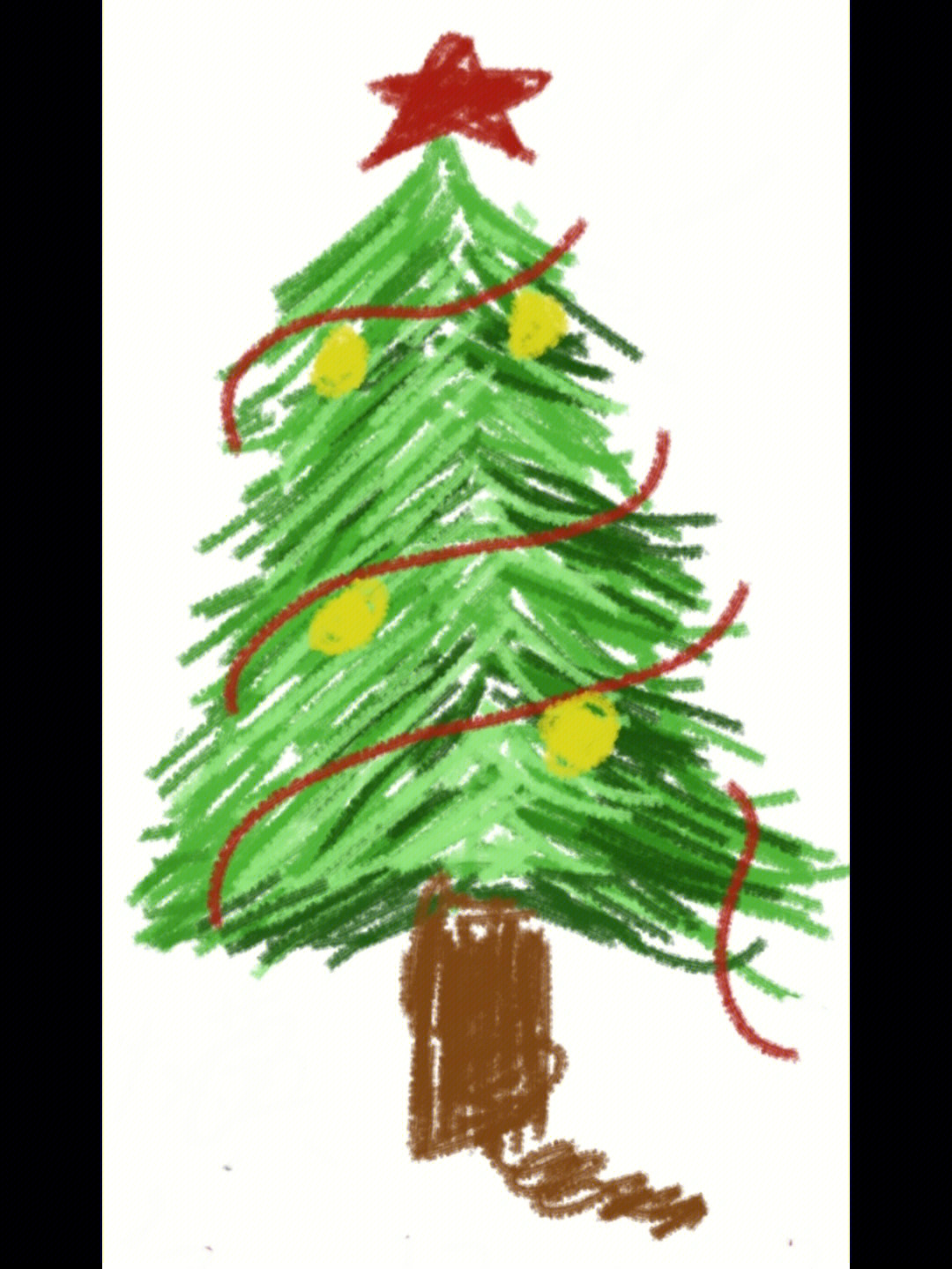 手机画的圣诞树见笑了各位