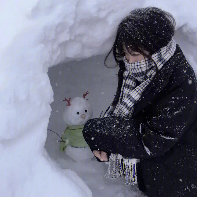 冬天氛围感女生头像图片