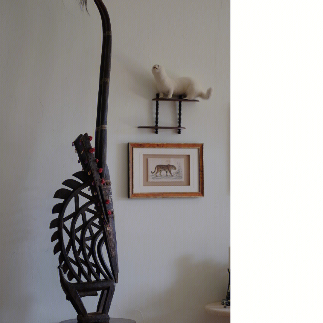 非洲马里巨型契瓦拉羚羊木雕头饰